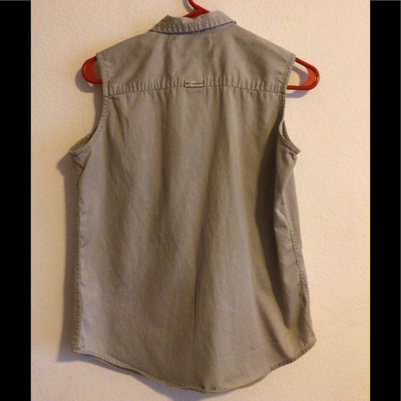 🍁 Columbia Sleeveless Button Down Cotton - Med - Picture 2 of 10